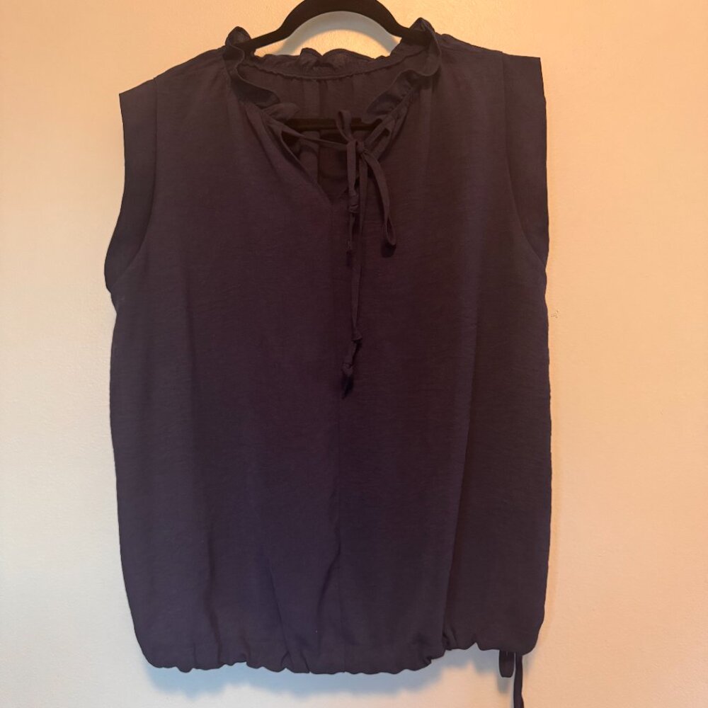 Navy Cap Sleeve Blouse – Size XXL - HS0203